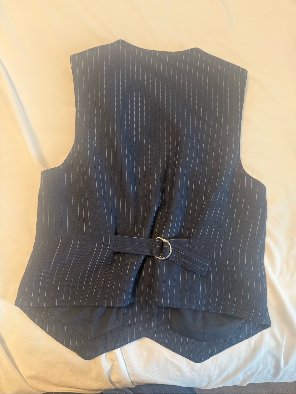 Abercrombie & Fitch Navy Pinstripe Vest and Wide-Leg Trousers - Picture 4 of 13